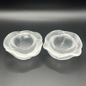 Frosted Glass tea light  Candle Holders 24%lead crystal Christian Dior